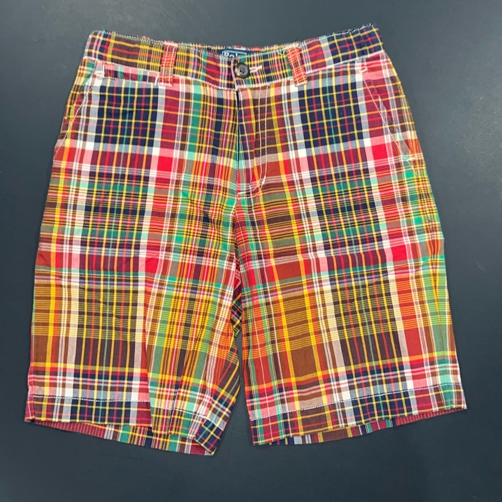 Boys Polo Plaid Shorts